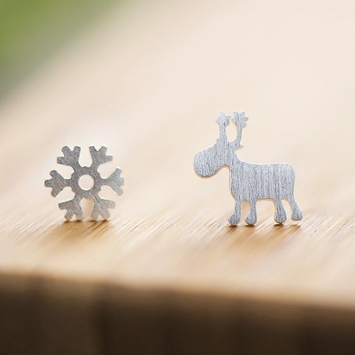 Reindeer and Snowflake Ear Stud