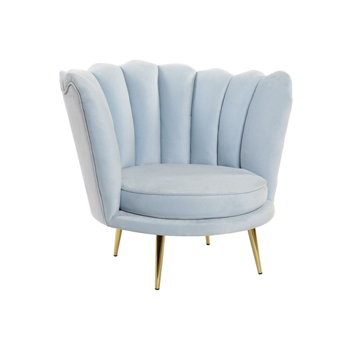 Armchair DKD Home Decor Blue Golden Sky blue Metal Plastic Sponge 74 x