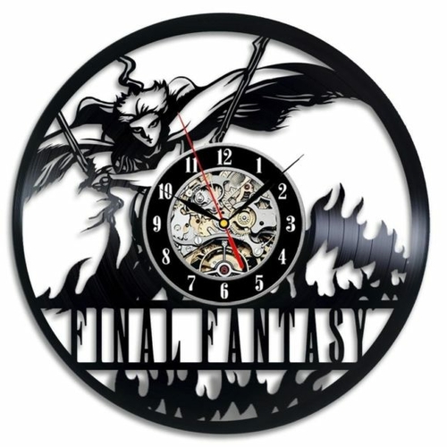 FINAL FANTASY VII FICTIONAL HEROES HANDMADE VINYL RECORD WALL CLOCK