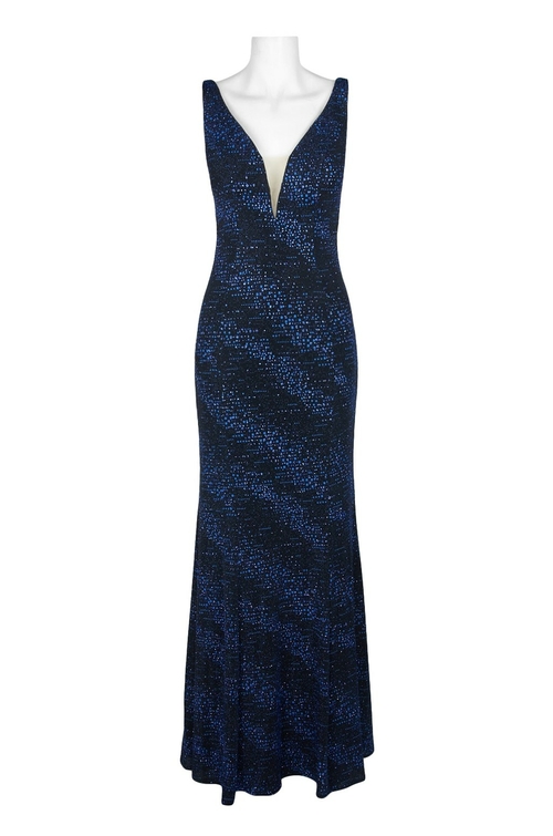Cachet V-Neck Sleeveless Bodycon Scoop Zipper Back Jersey Dress