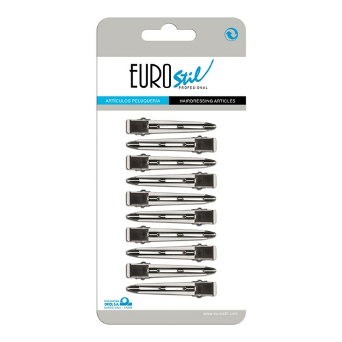 Hair clips Eurostil 10 Pinzas metal (10 uds)