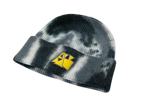 RIB KNIT TIE DYED PATCH BEANIE