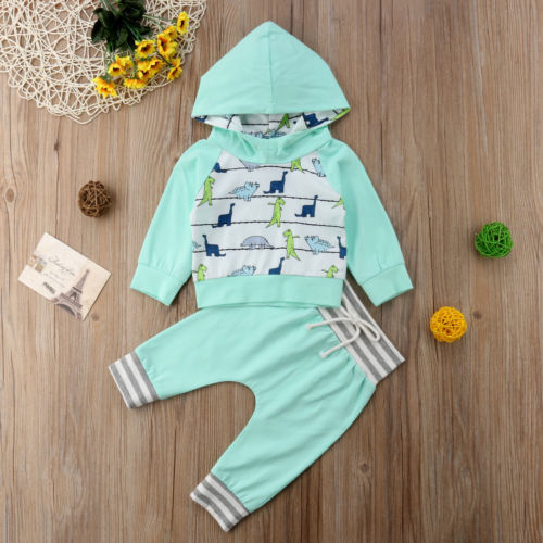 Newborn Kids Baby Boy Cotton Long Sleeve Hooded