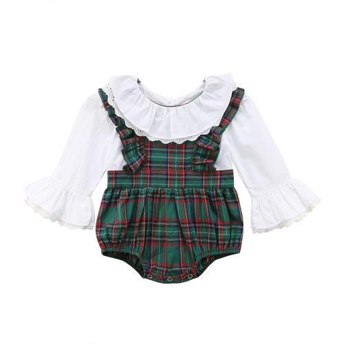 Infant Baby Girl Floral Plaids Clothes Babies