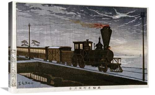 Global Gallery GCS-266672-30-142 30 in. A Steam Locomotive in Hazy Moo