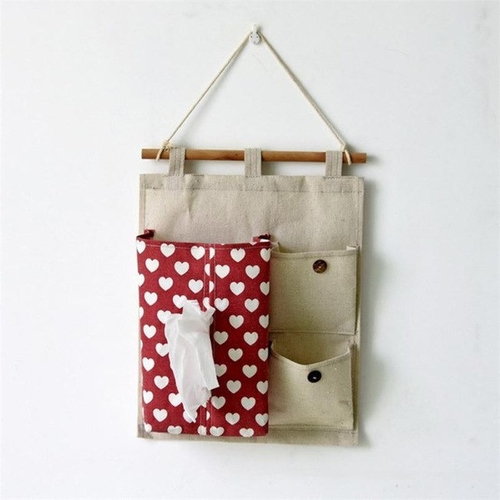 1 Set Large 38*28CM Wall Mounted 3 Bags Storage