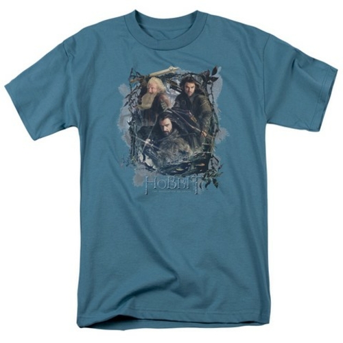 Trevco Hobbit-Three Dwarves Short Sleeve Adult 18-1 Tee- Slate - XL