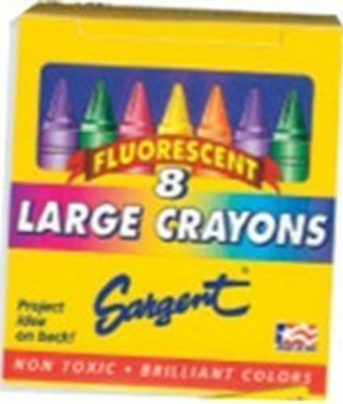 Art Supplies 220551 Fluorescent Crayons- Large - 8 Pack