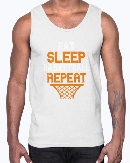 Eat more, sleep, basketball, repeat - Basketball- Cotton Tank