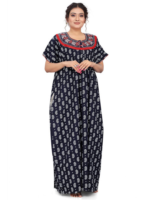 women printed cotton nighty