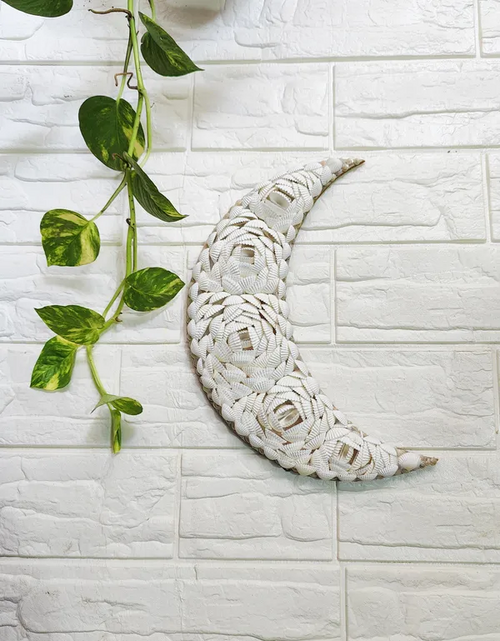 White Sea Shell Censcent Moon Hanger 12Inch