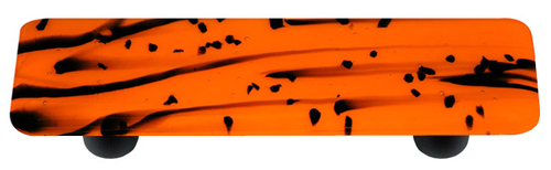 Hot Knobs HK3106-PB Mardi Gras Black with Orange Rectangle Glass Cabin