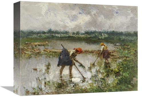 Global Gallery GCS-268284-16-142 16 in. Women at Work in Rice Fielda A
