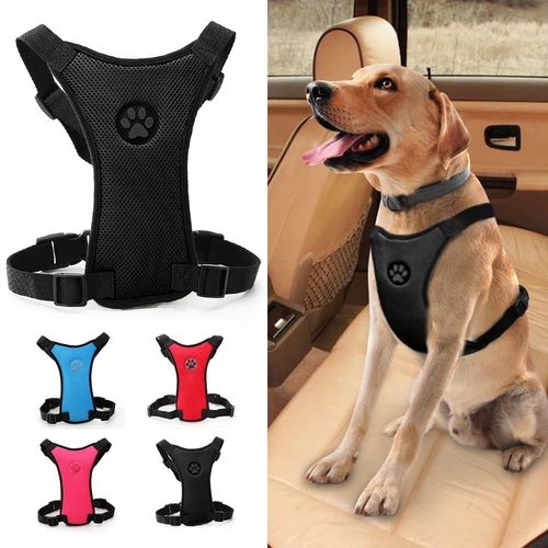 Mesh Dog Car Seat Harness Adjustable Safety