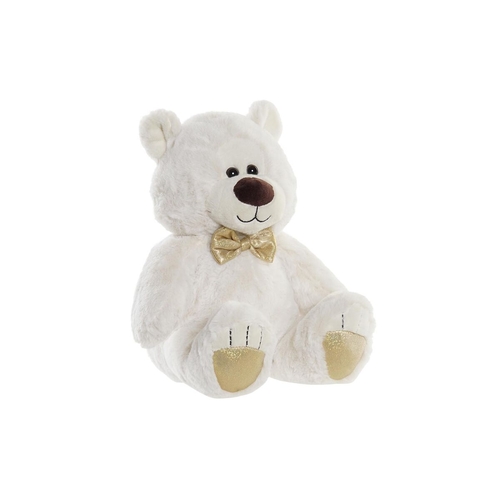 Teddy Bear DKD Home Decor Bow tie White Golden Metal Children's Bear