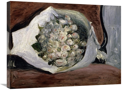 30 in. Bouquet in a Chair Art Print - Pierre-Auguste Renoir