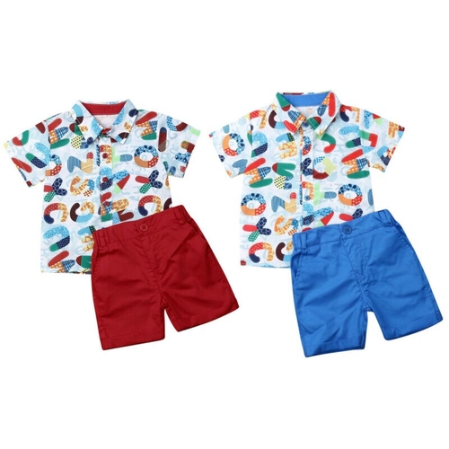 Fashion Kids Baby Boy Formal Suits Letter Short