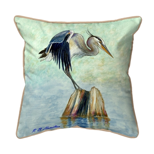 Betsy Drake SN1175 12 x 12 in. Balancing Heron Indoor & Outdoor Pillow