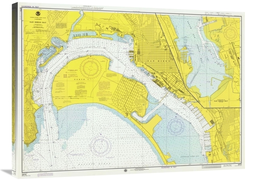Global Gallery GCS-450532-36-142 36 in. Nautical Chart - San Diego Bay