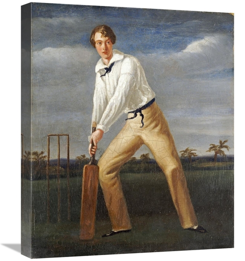 Global Gallery GCS-266282-22-142 22 in. A Cricketer at the Crease Art 