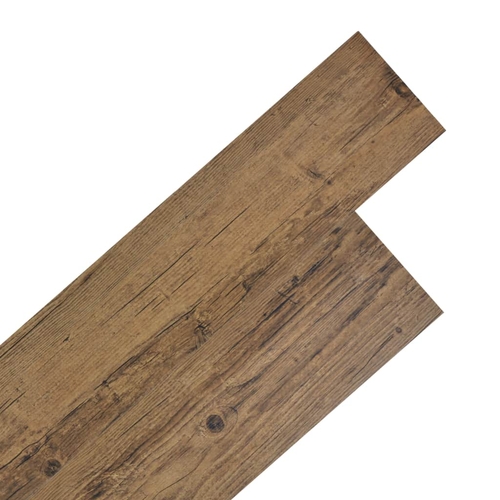Self-adhesive PVC Flooring Planks 54 ft 0.08" Walnut Brown"