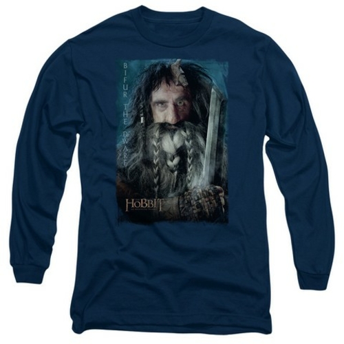 Trevco The Hobbit-Bifur Long Sleeve Adult 18-1 Tee- Navy - Large