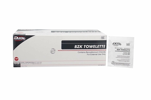 Dukal BZK Towelettes. Case of 1200 Cleansing Wipes for Face, Hands,