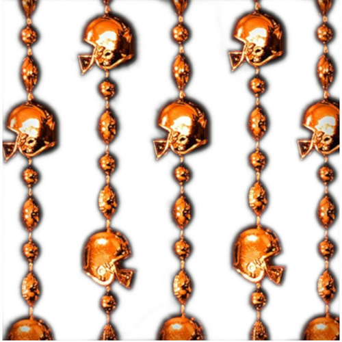Blinkee 165700 Football Helmet Bead Necklaces, Orange - Pack of 12