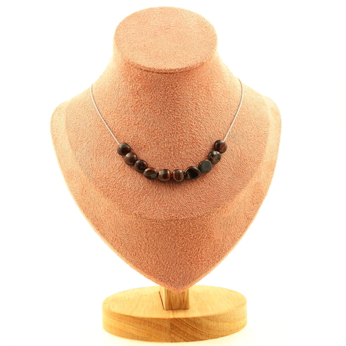 Red Tiger Eye from Brazil 10 beads necklace.