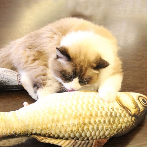 Cat Simulation Fish Catnip Toys Pet Kitten Cushion