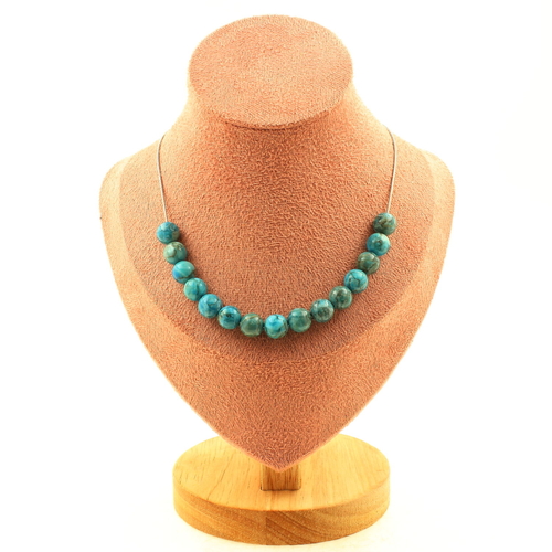 Turquoise from South Africa 8 mm 15 beads necklace.