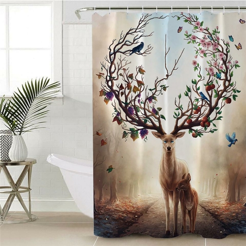 Fruit Deer Shower Curtain