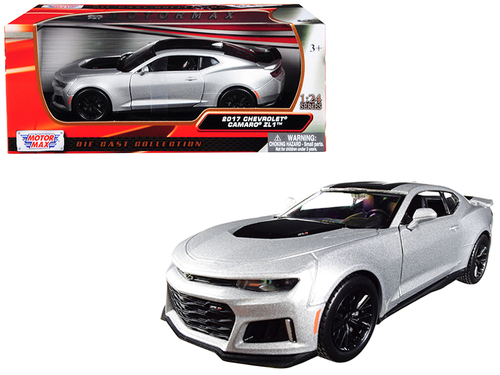 2017 Chevrolet Camaro ZL1 Silver with Black Stripe 1/24 Diecast Model