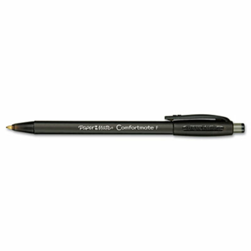 Paper Mate 6380187 ComfortMate Ballpoint Retractable Pen  Black Ink  F