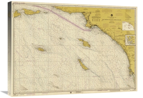 Global Gallery GCS-450546-30-142 30 in. Nautical Chart - San Diego to 