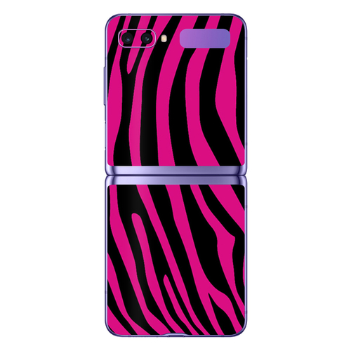 MightySkins SAZFL-Pink Zebra Skin for Samsung Galaxy Z Flip - Pink Zeb
