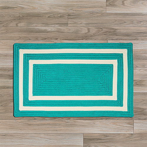 Colonial Mills Rug PY51R036X060R 3 x 5 ft. La Playa Braided Rug  Aqua