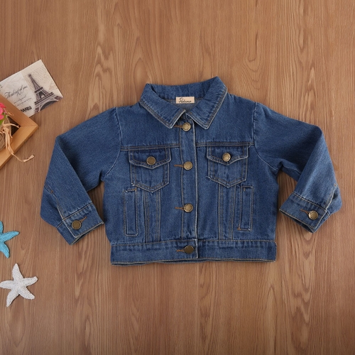 Baby Girls Boys Toddler Denim Jacket Casual Jean