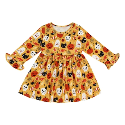 Toddler Baby Kids Girl Halloween Dress Long Sleeve