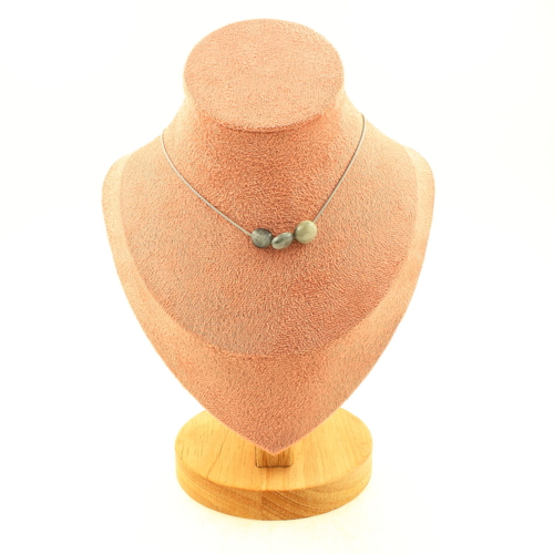 Hawk's Eye from South Africa 3 beads necklace