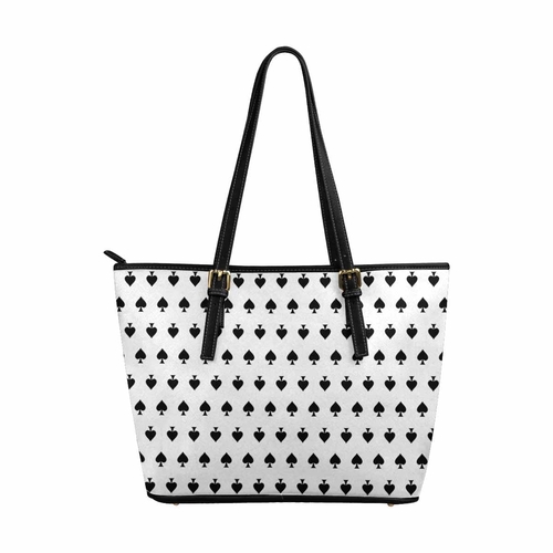 Large Leather Tote Shoulder Bag - White Multicolor Handbag