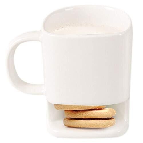 White Mug With Cookie Holder