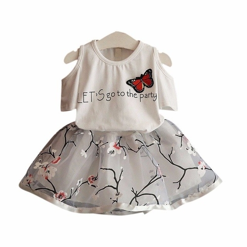 Baby Girls 1PC Tops+1PC Skirt Off Shoulder