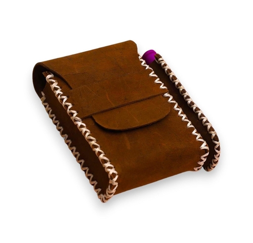 Genuine Leather Cigarette Case for Men with Lighter Holder, Easy