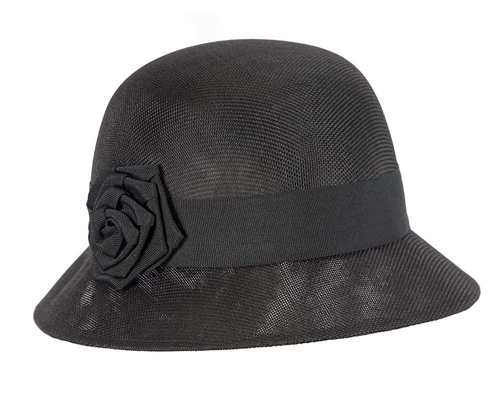 Black cloche hat