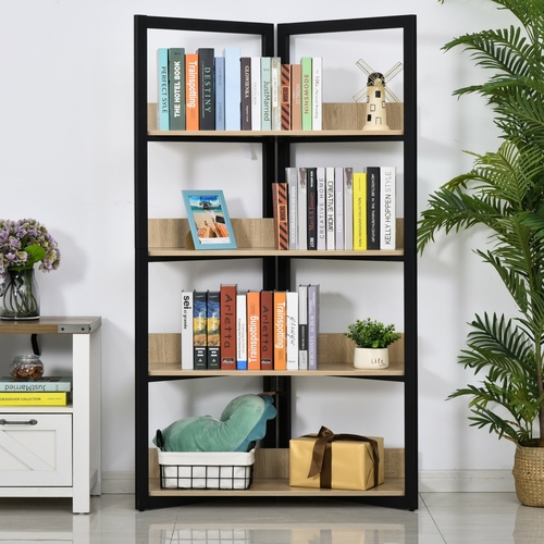 HOMCOM 4-Tier Bookshelf Storage Multifunctional Plant Display Corner