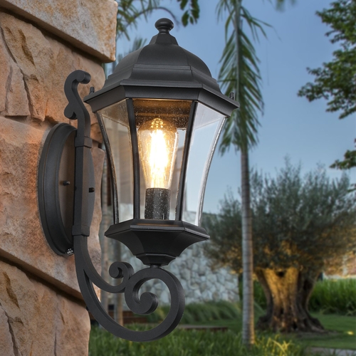 Outdoor Waterproof Glass Retro Wall Lamp with light sense Supports