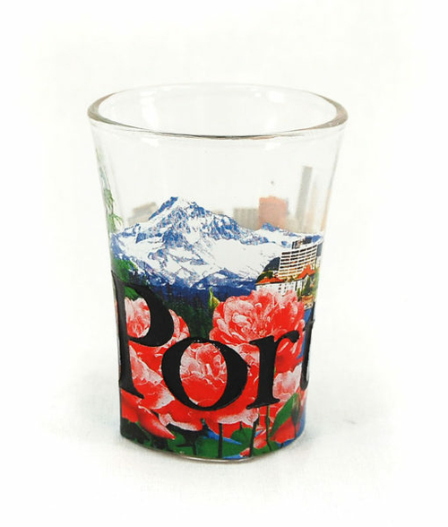 Americaware SGPOR01 Portland Full Color Etched  Shot Glass