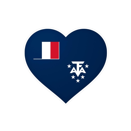 Autocollant en coeur Drapeau de l'Antarctique française en plusieurs t