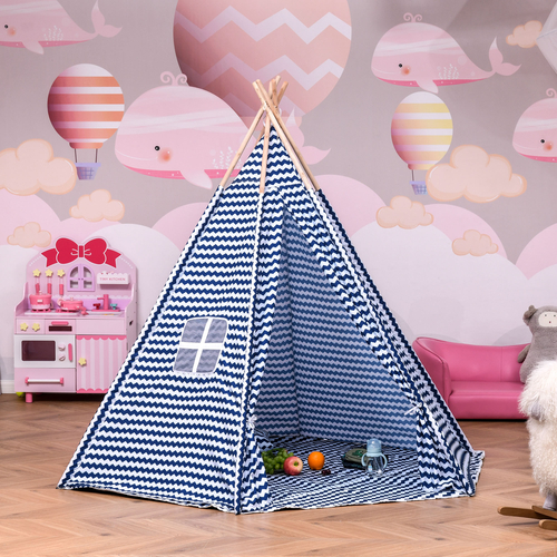 Qaba Kids Teepee Play Tent Portable Children Playhouse Toy for Boys